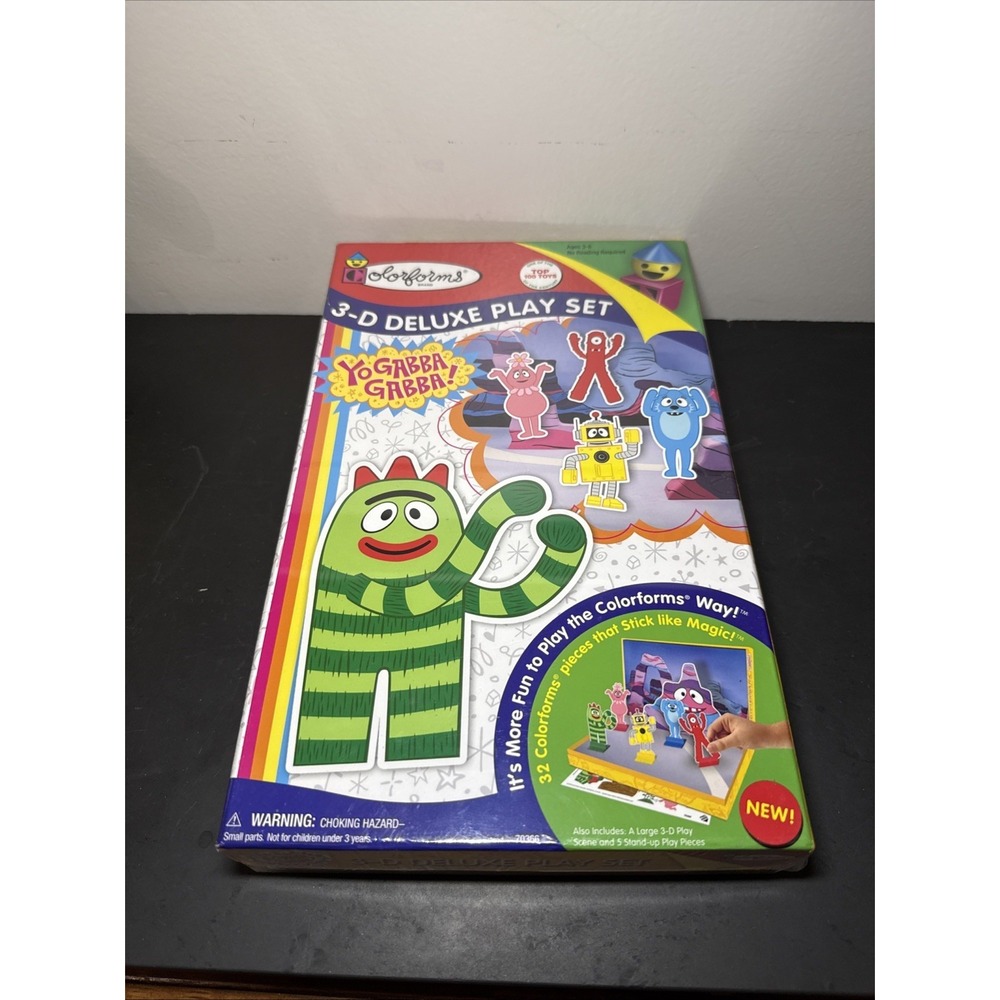 2009 Colorforms 3-D Deluxe Yo Gabba Gabba Playset, 3D, Color Forms, NIB